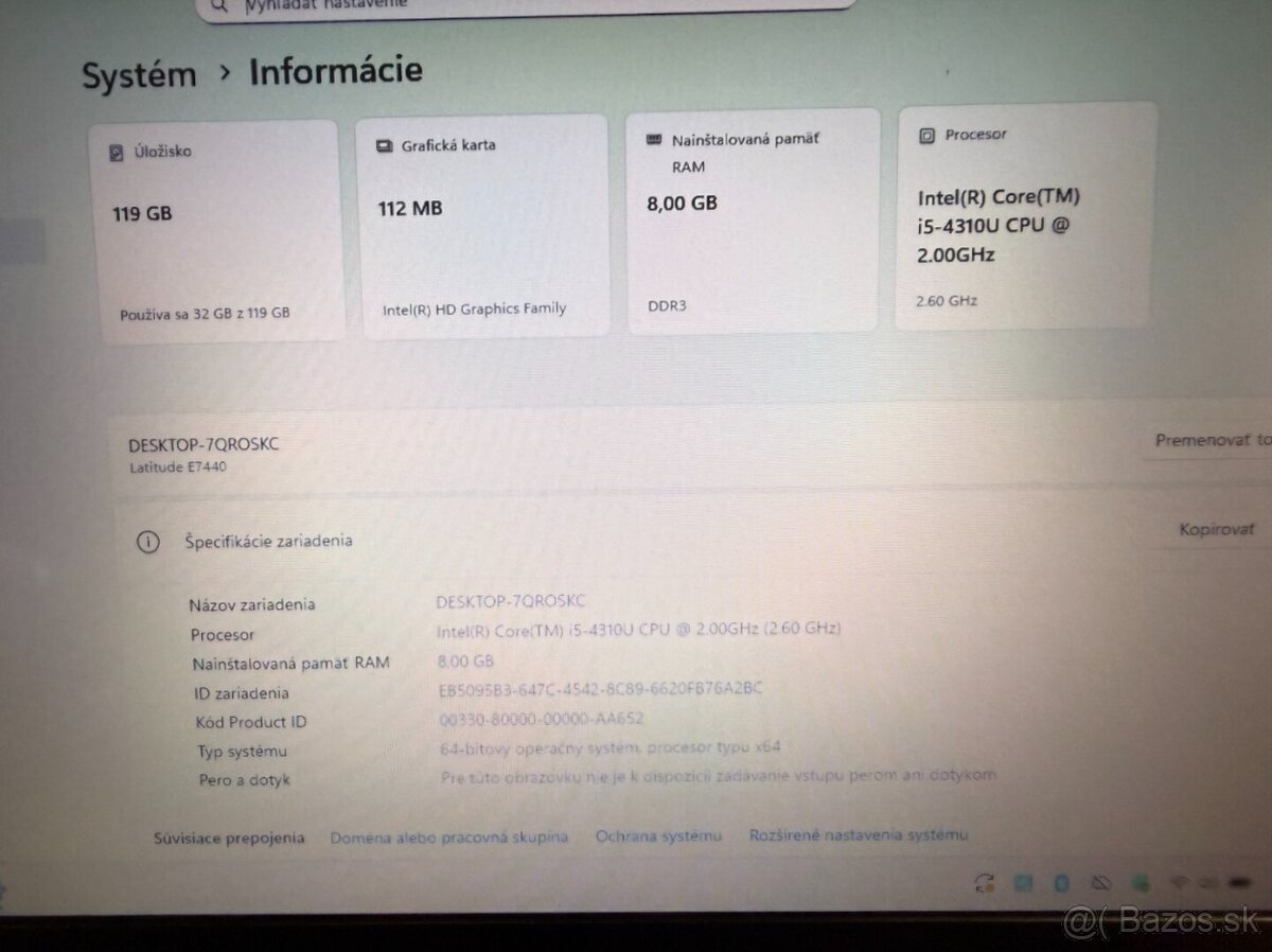 Dell Latitude E7440 / i5 / 8GB RAM / SSD / Win 11 Pro - 7