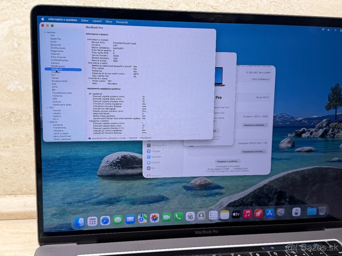 MacBook Pro 16" (2019) Intel Core i9, 32 GB RAM 1 TB SSD - 7