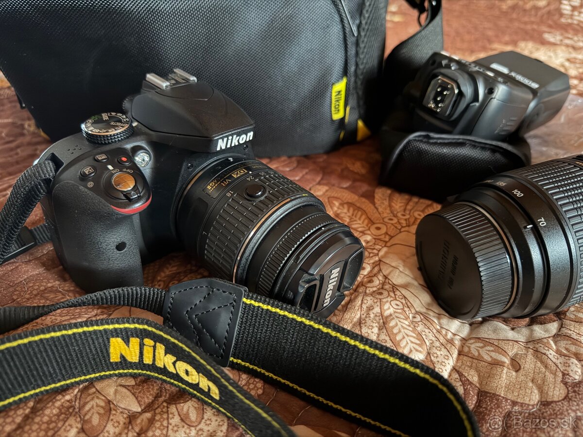 Predám Nikon D3300 – 2 objektívy + blesk - 7