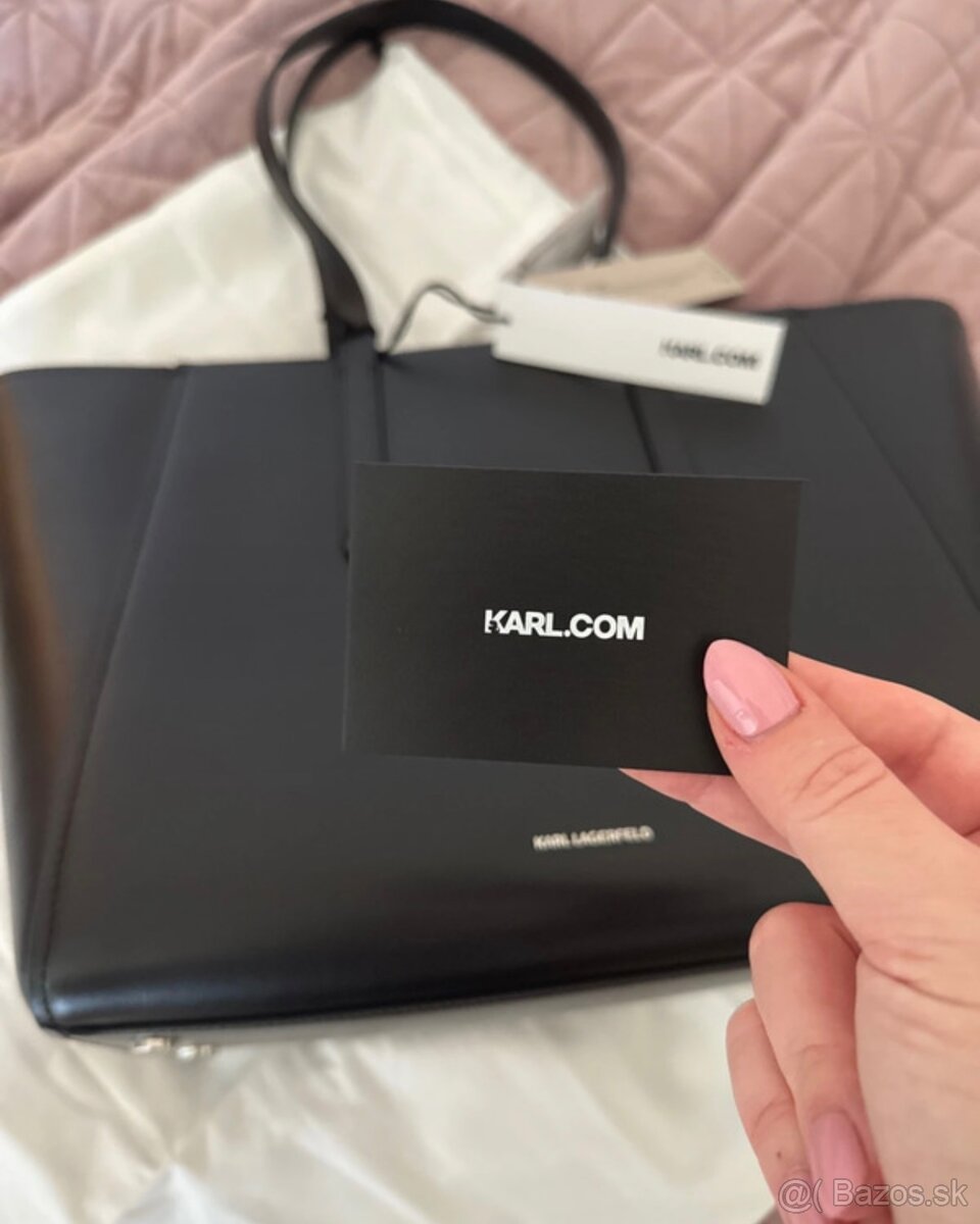 KABELKA KARL LAGERFELD K/IKONIK 2.0 LEATHER TOTE PIN BLACK - 7