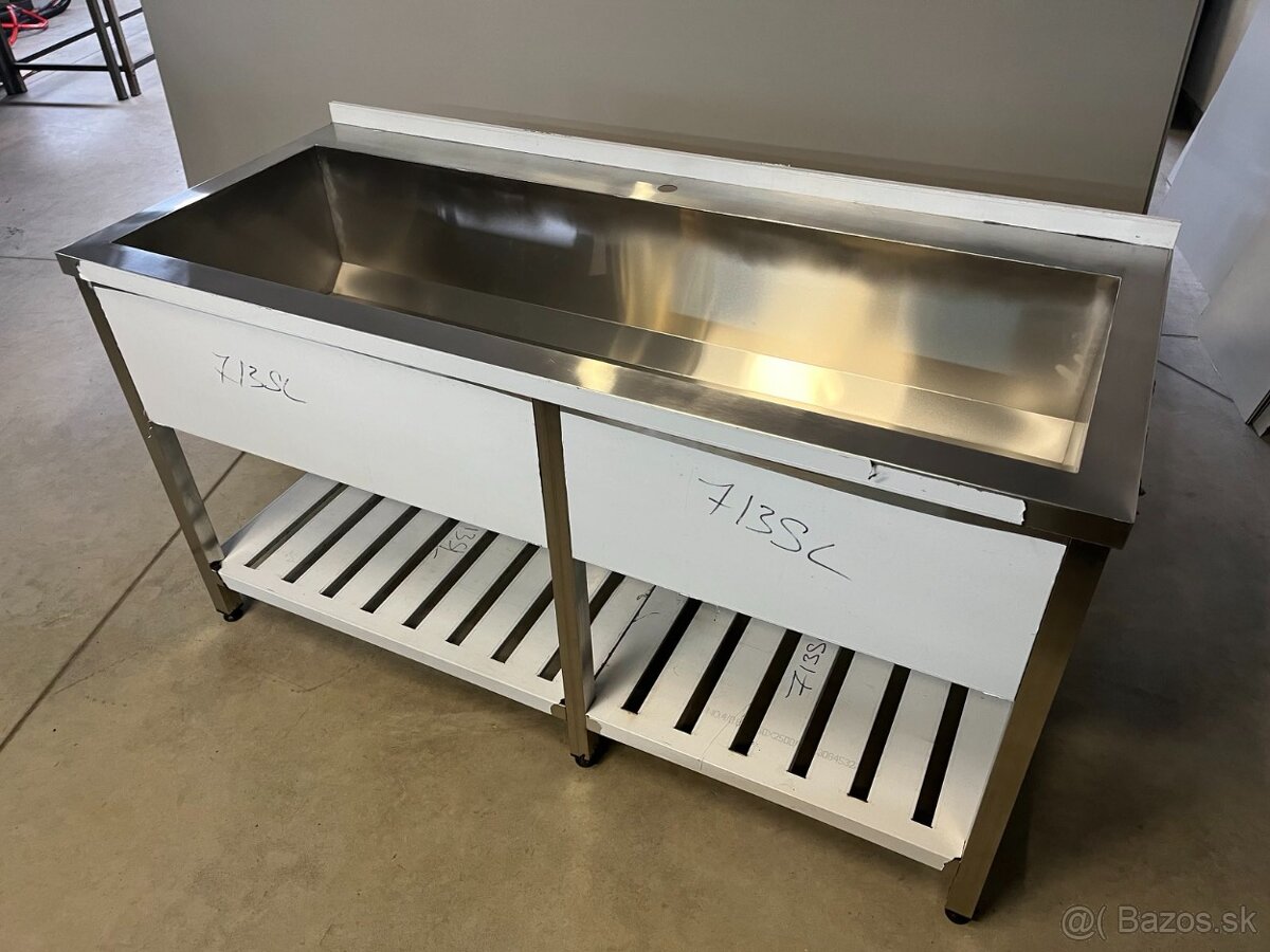 Gastro nerezový drez, umývací stôl - 7