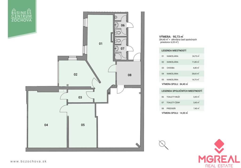 Reprezentatívne kancelárske priestory 90,73m2, Zochova ul., - 7