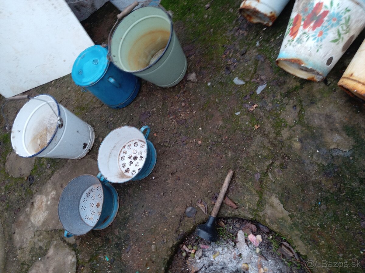 Liatinové hrnce smalt vedra - 7