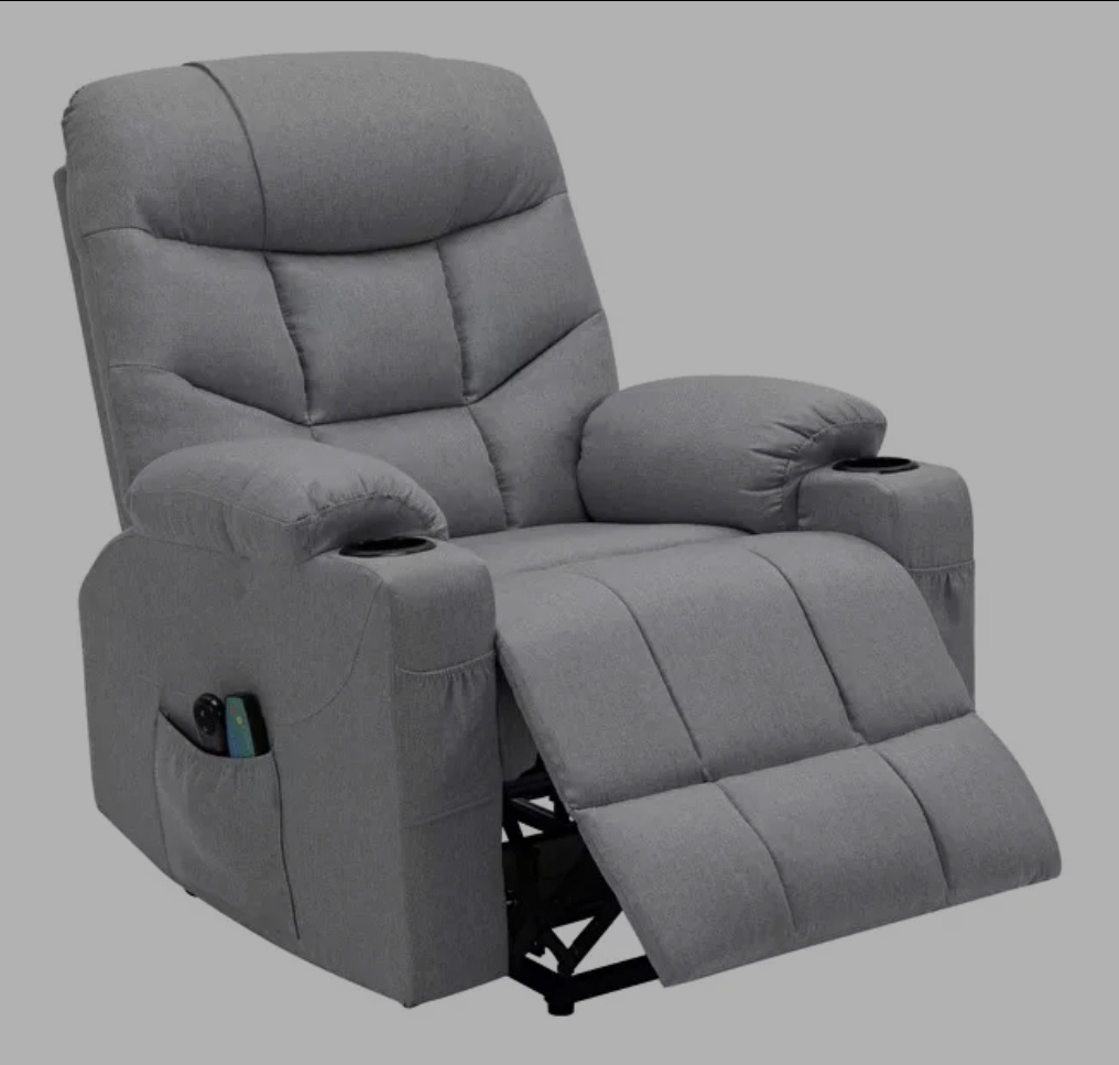 Masážne polohovacie kres vetlosivá, HUDSON - 7