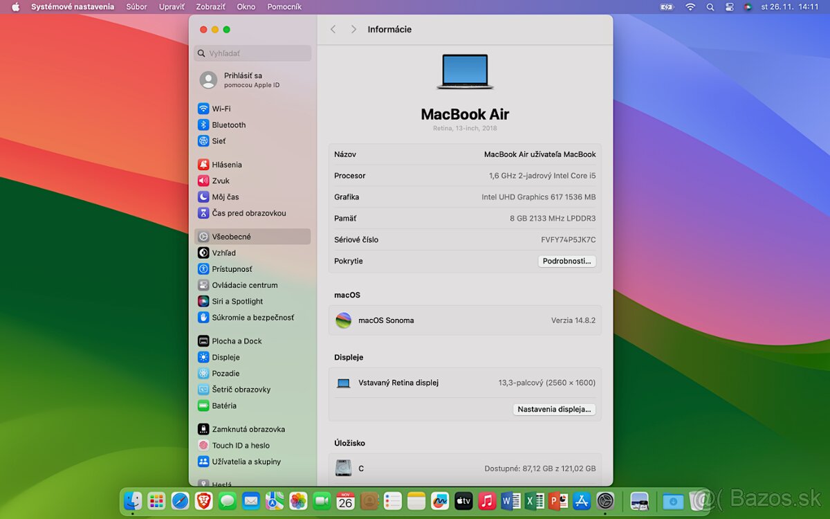 MacBook Air 13", TOP STAV, Výdrž batérie 5 hod. - 7