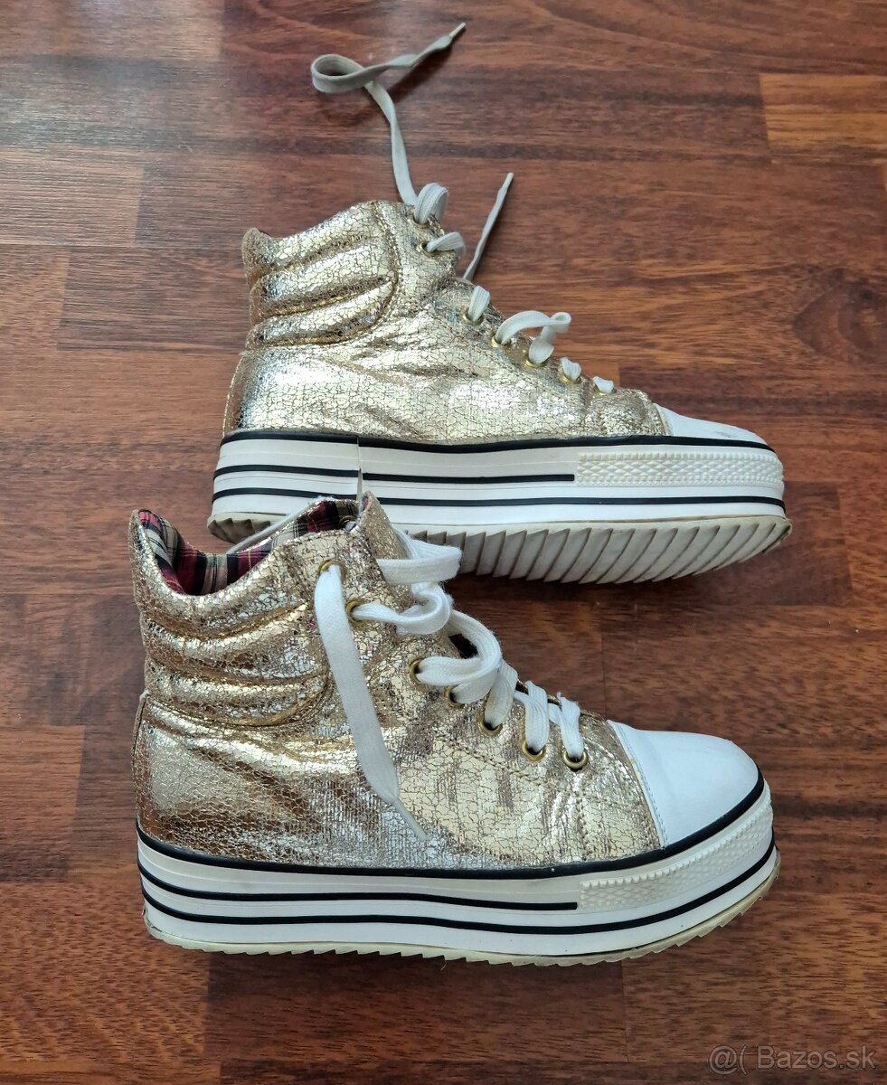 Dámske zlaté tenisky - 7