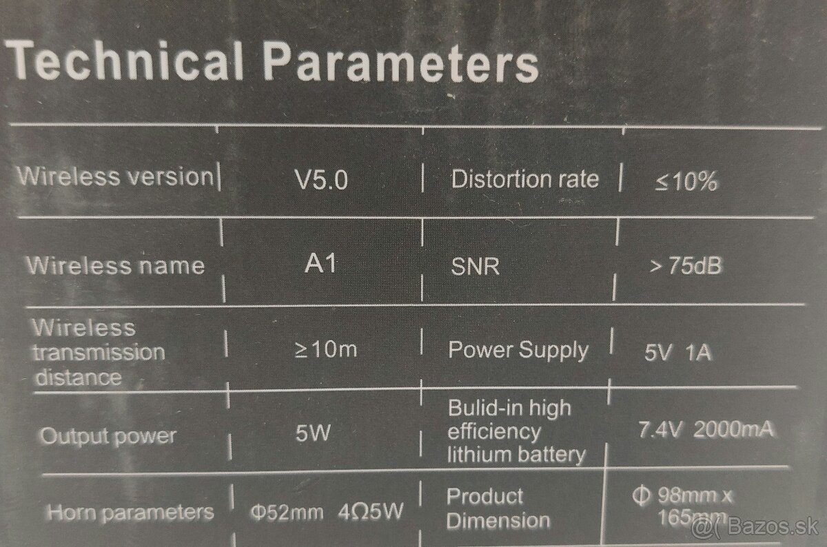 Bluetooth Reproduktor s LED (nepoužité) - 7