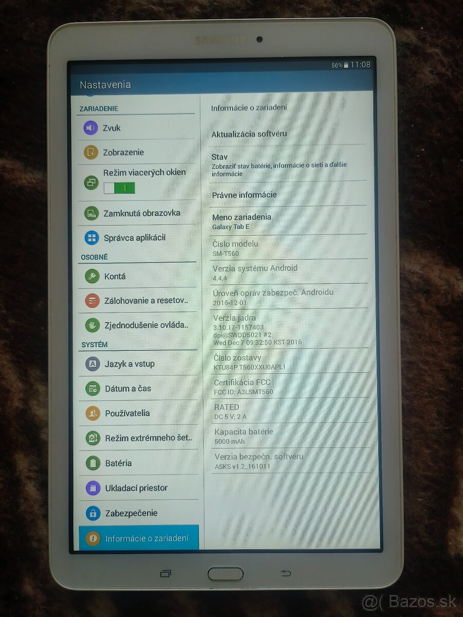 Predám tablet Samsung e sm t-560 - 7