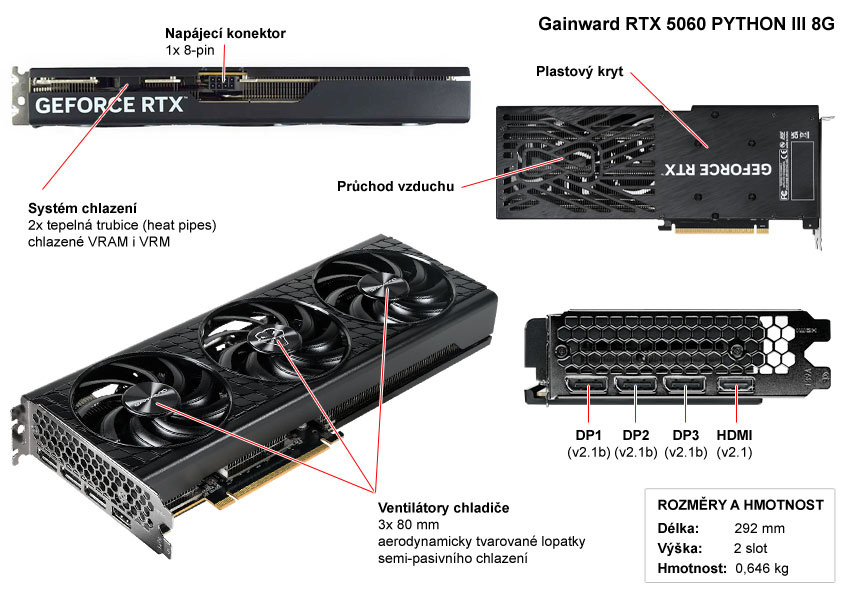 Herná grafika GAINWARD RTX 5060 PYTHON III 8GB | ZÁRUKA ALZA - 7