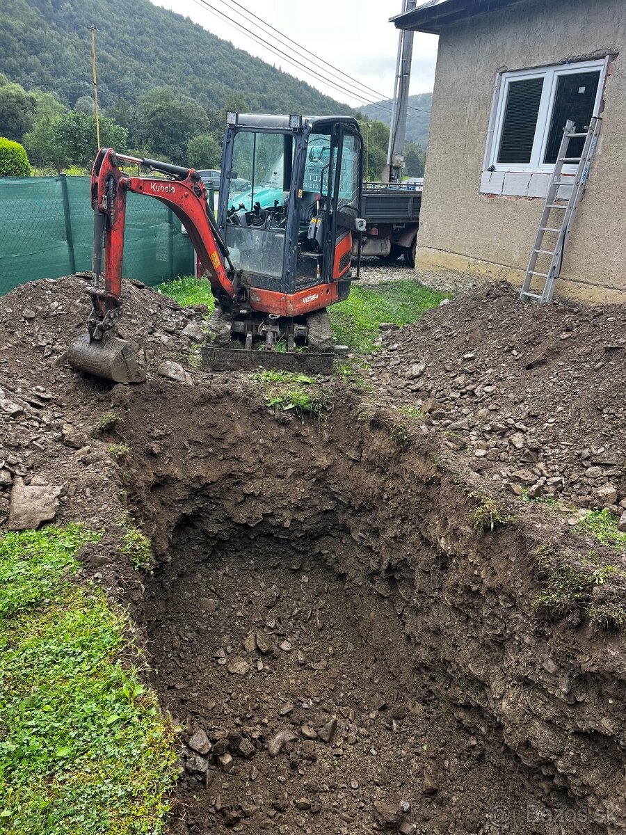 Zemné a výkopové práce, Minibager, nákladná doprava bager - 7