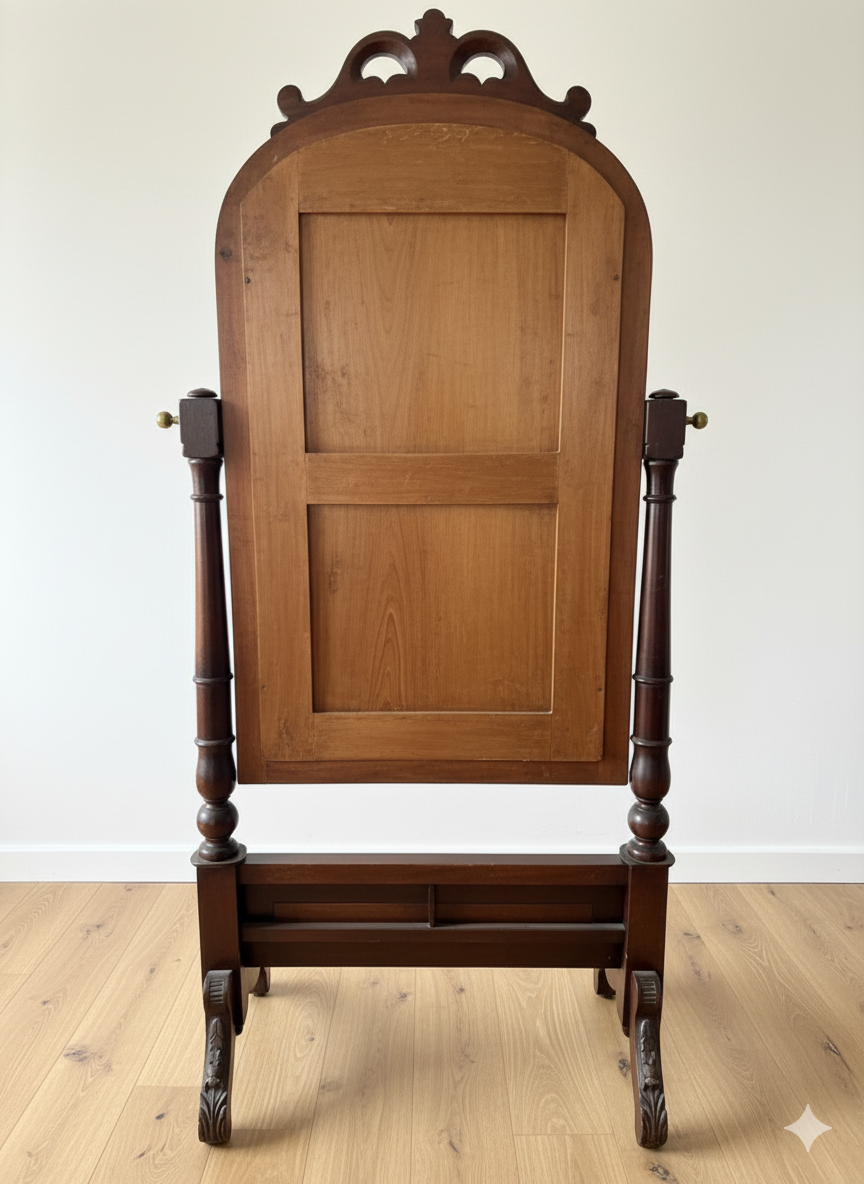 Predám krásne starožitné stojanové zrkadlo – masívne drevo - 7