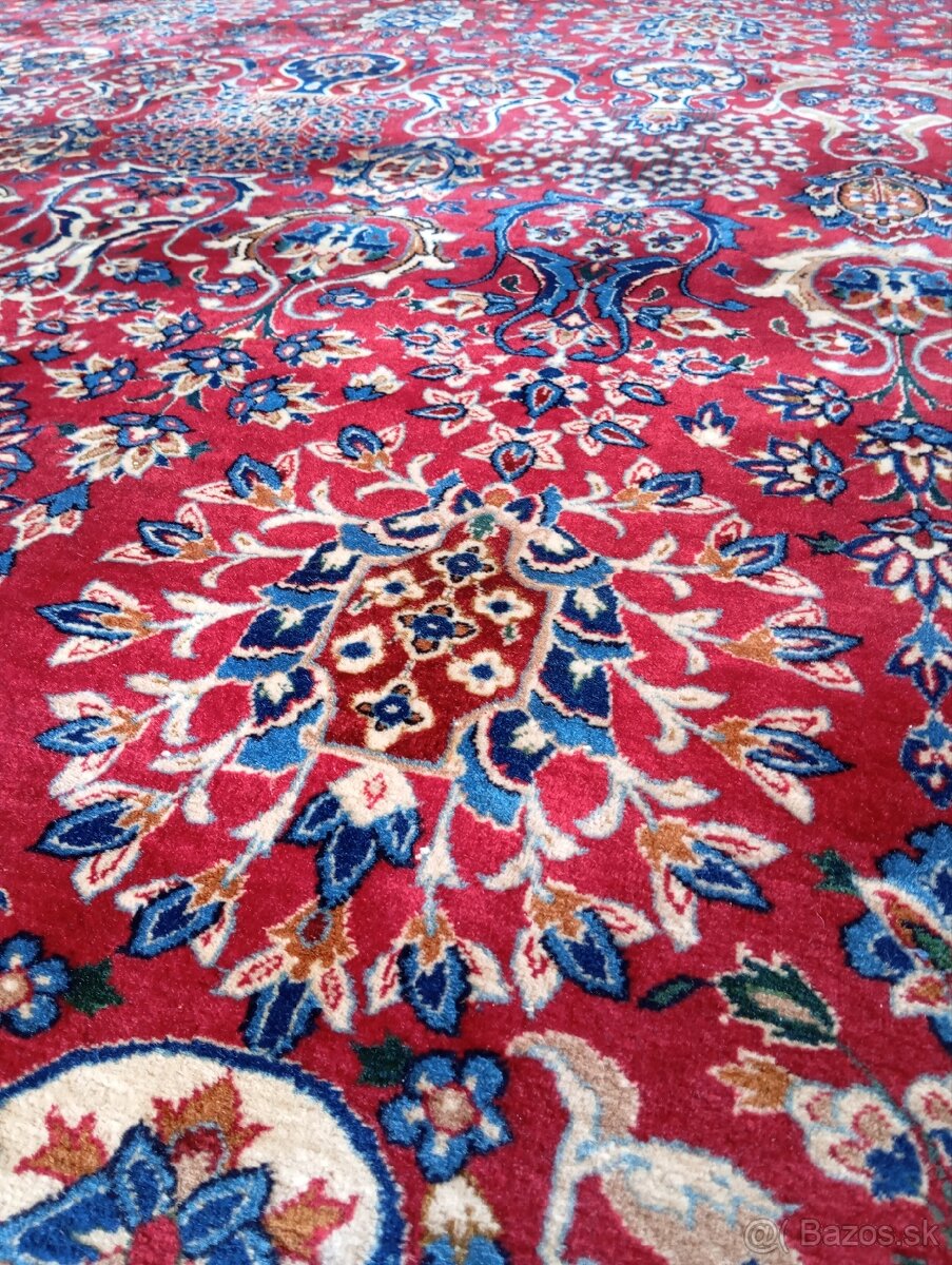 AKCIA🌟Majestátny ručne viazaný hodvábny Isfahan 4,1×3,1 m🌟 - 7