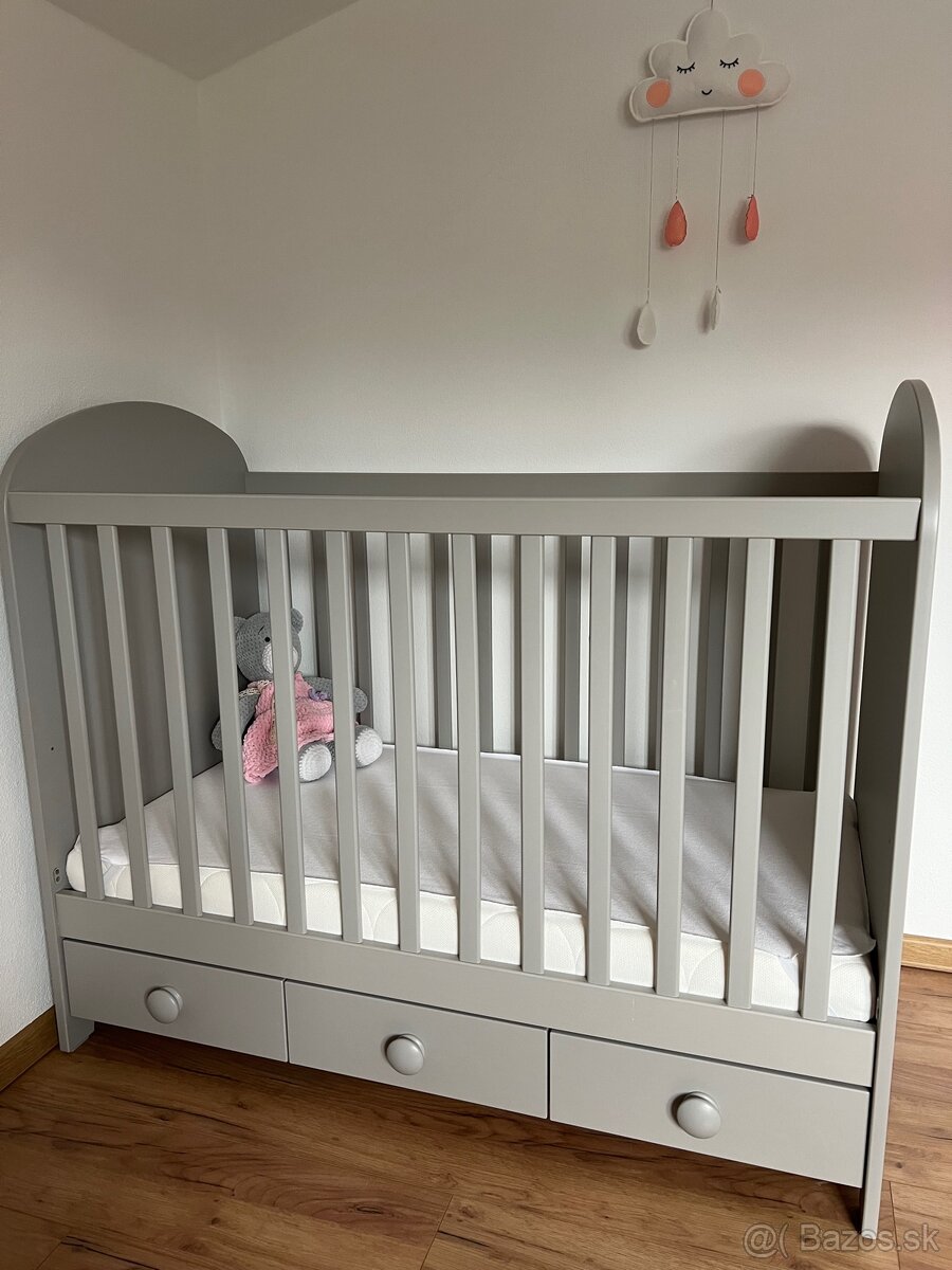 Ikea detská postielka GONATT s matracom rastúca a suflikmi - 7