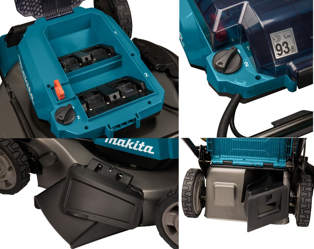 Makita kosacka DLM532Z (2x18V), baterie, nabijacka - 7