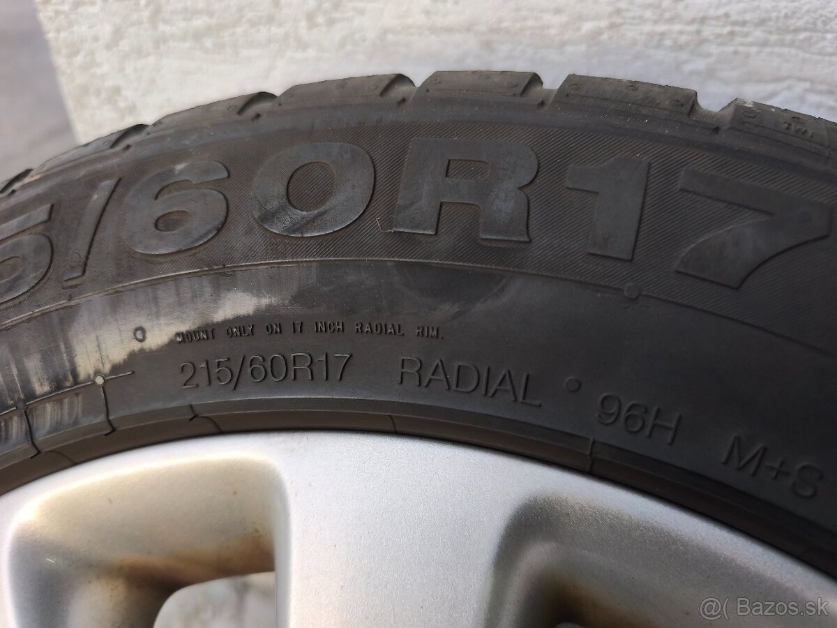 Alu disky 5x105 r17 Opel Mokka zimné pneumatiky 215/60 r17 - 7