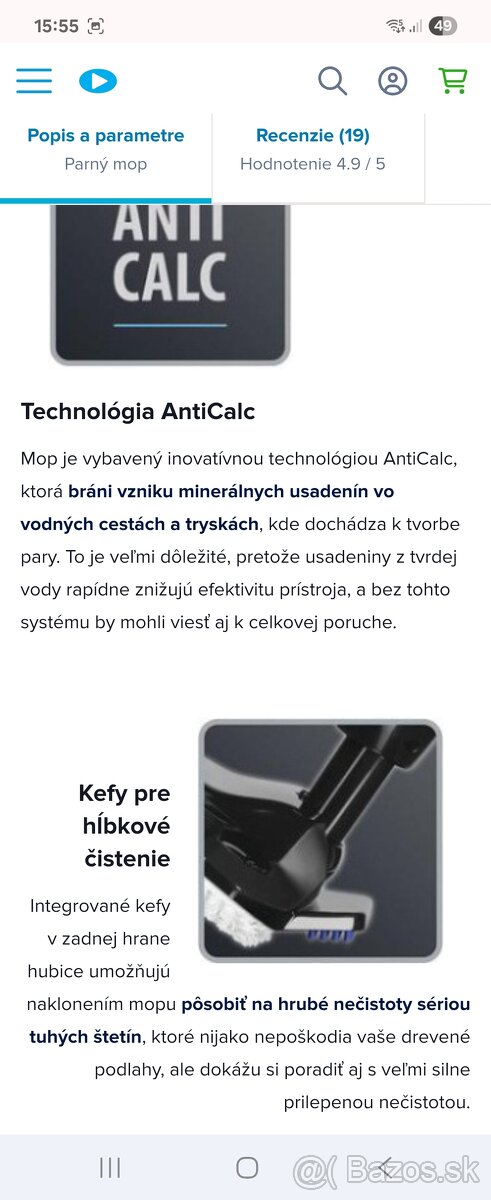 Parný mop Rowenta STEAM POWER RY6555WH - 7