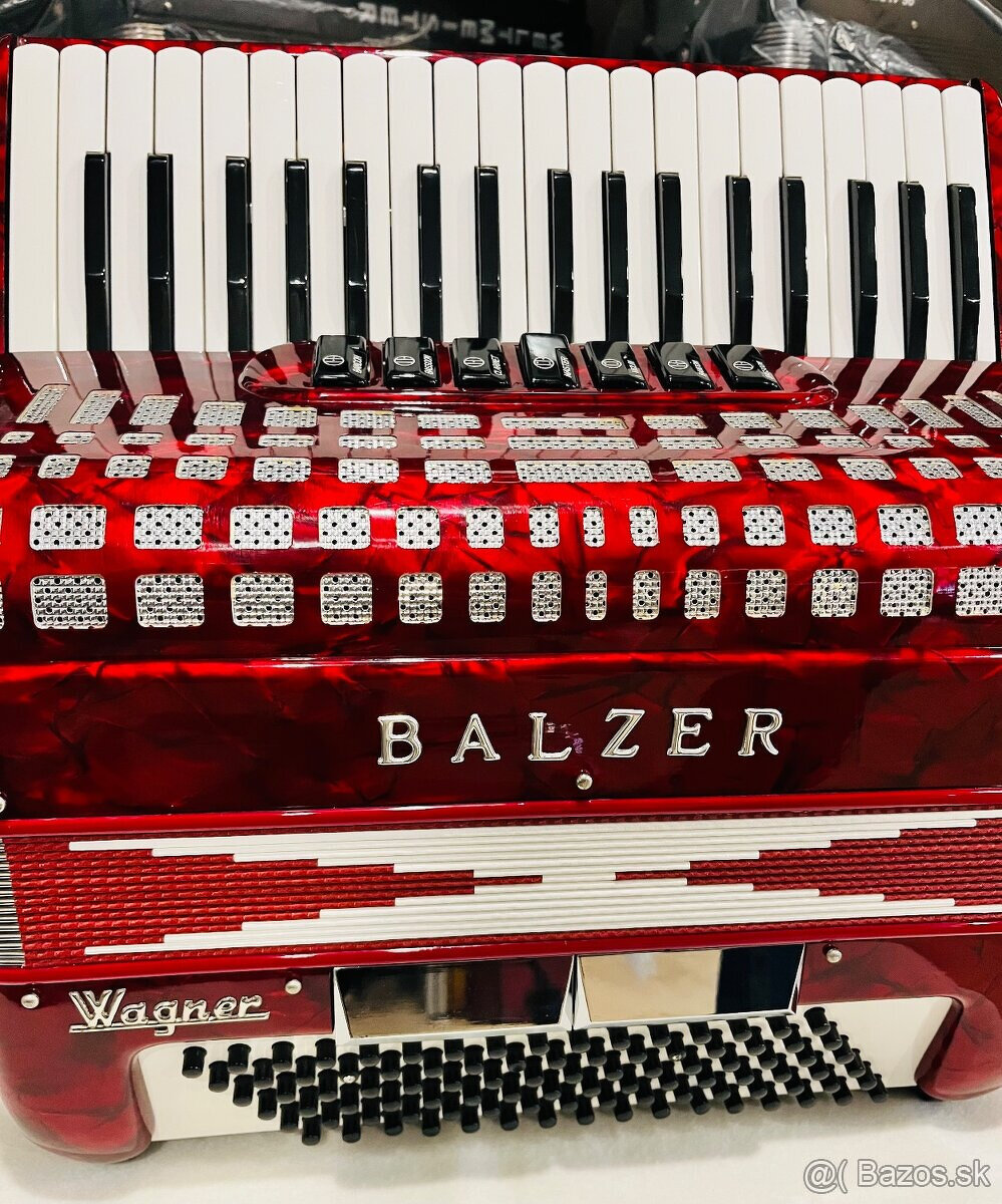 Predám krásny Taliansky akordeón Balzer Wagner 96 basový, to - 7