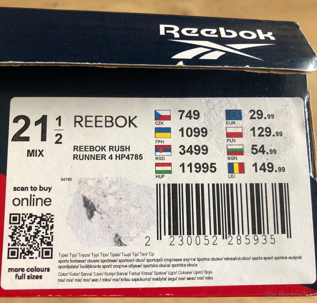 Tenisky Reebok 21,5 - 7