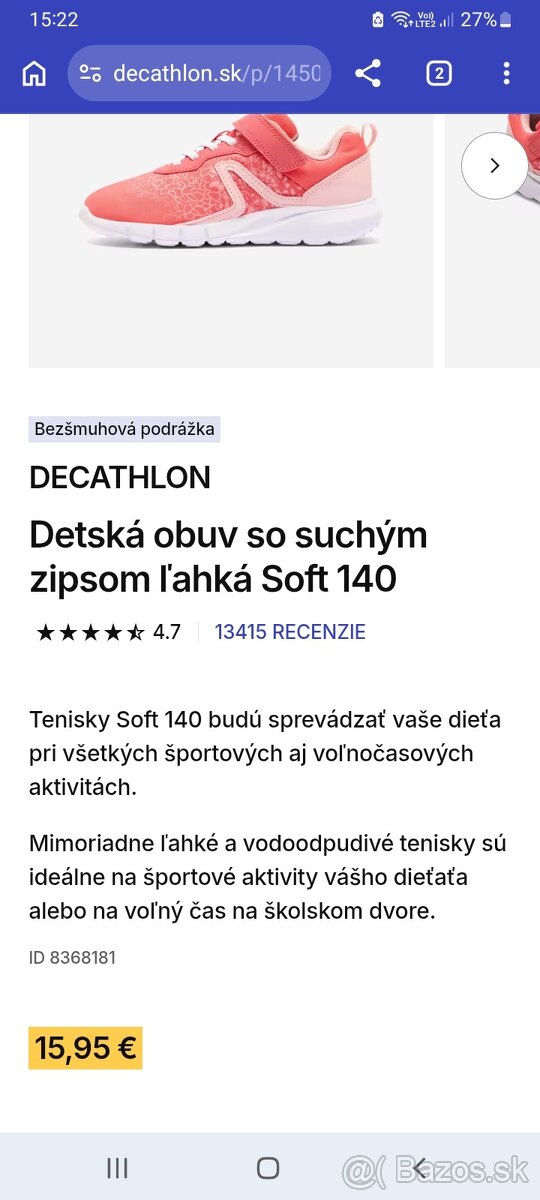 Detská obuv so suchým zipsom ľahká Soft veľ. 33 a 34 - 7