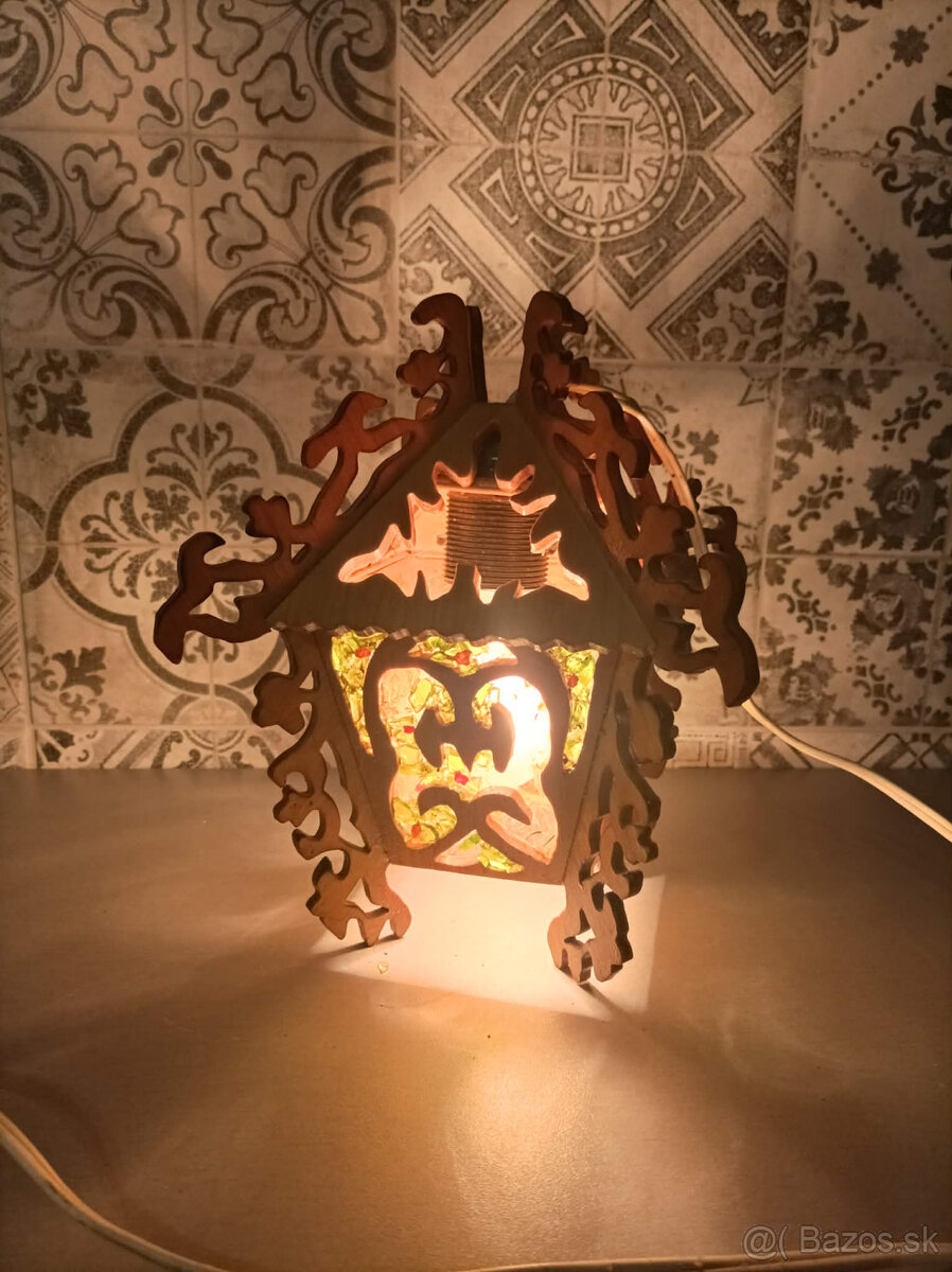 Retro drevená lucerna - 7