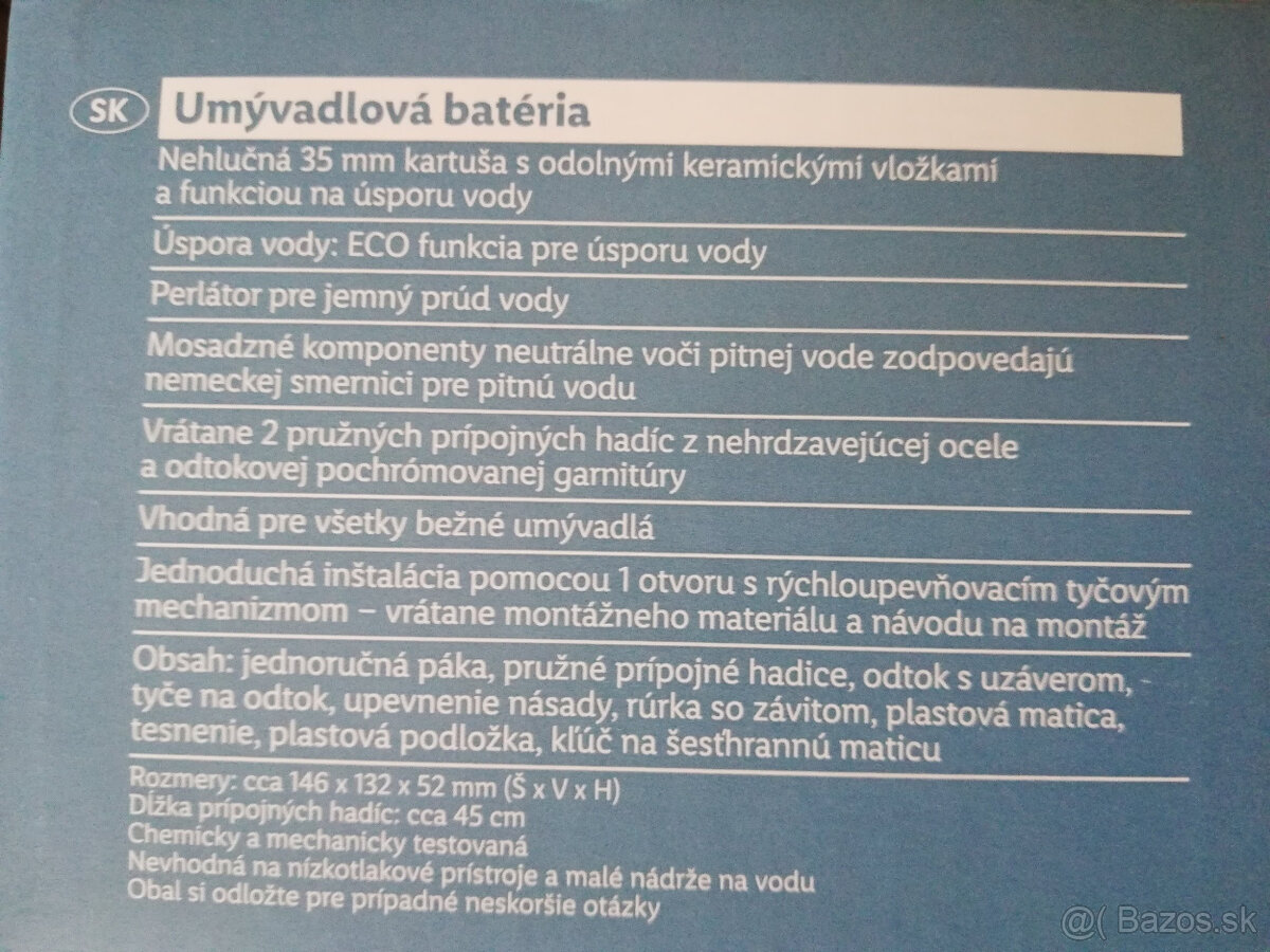Vodovodná umyvadlová batéria - 7