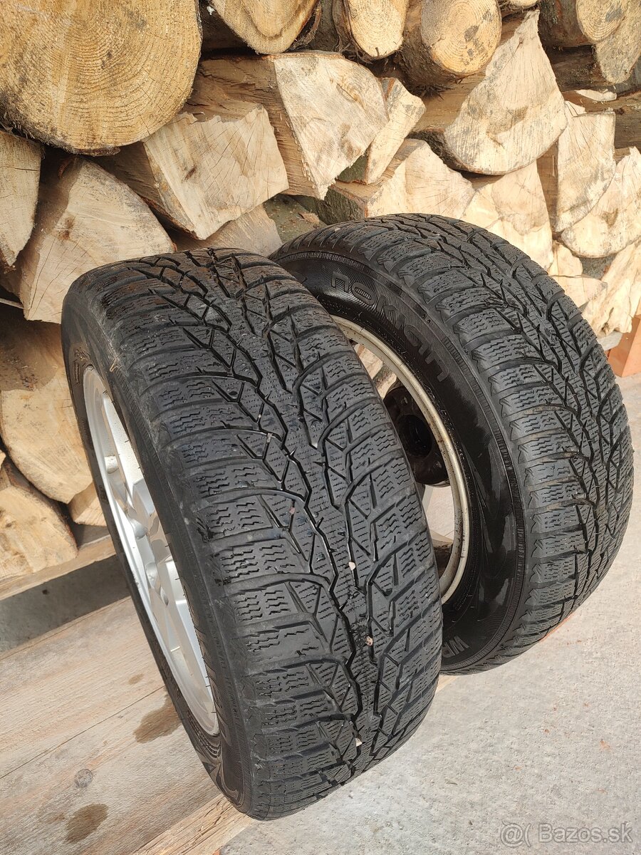 R15 Volvo – alu disky 5×108 + zimné Nokian WR D4 (195/60 R15 - 7