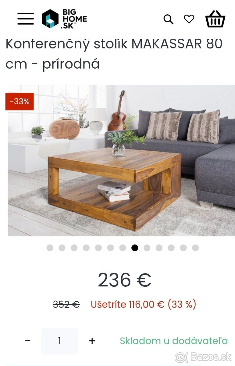 Konferenčný drevený stolík Makassar - 7