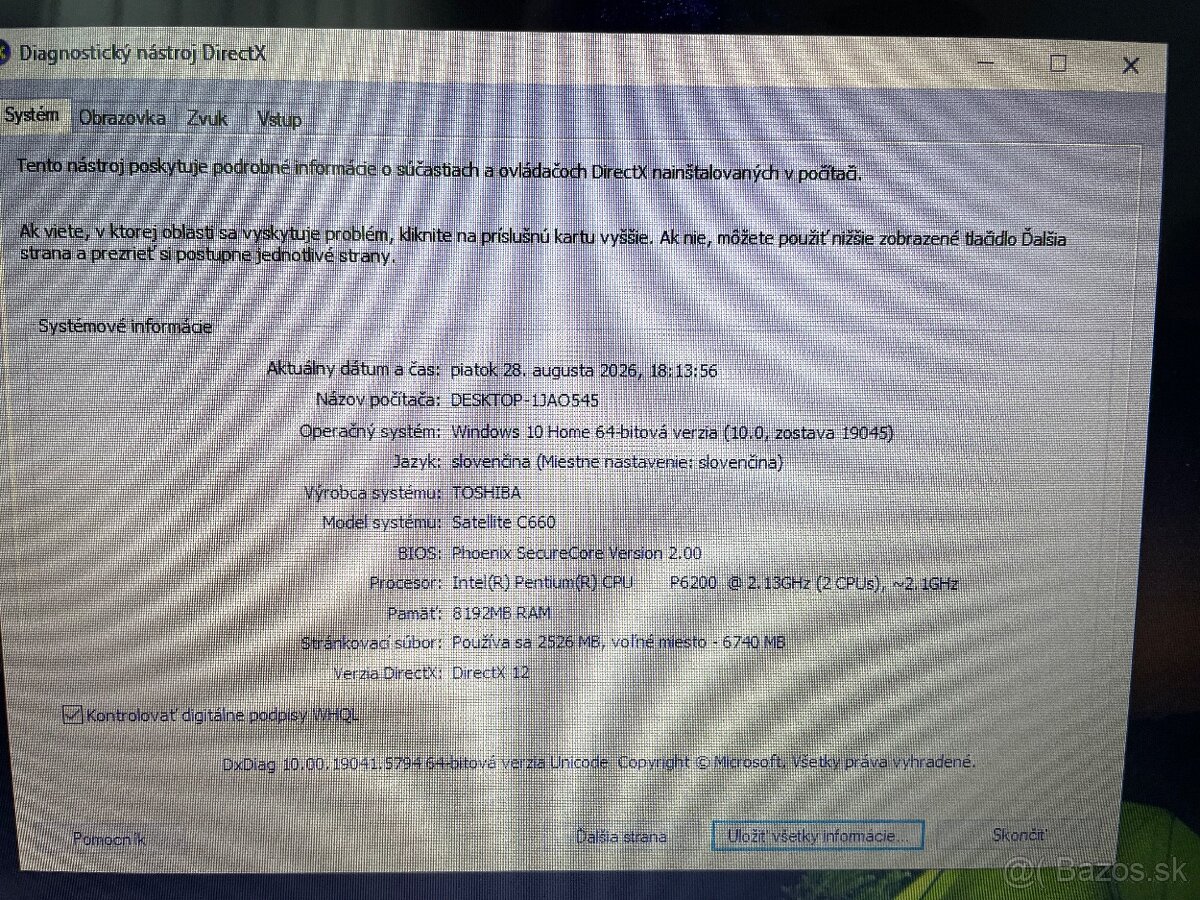 Notebook TOSHIBA C660 - 7