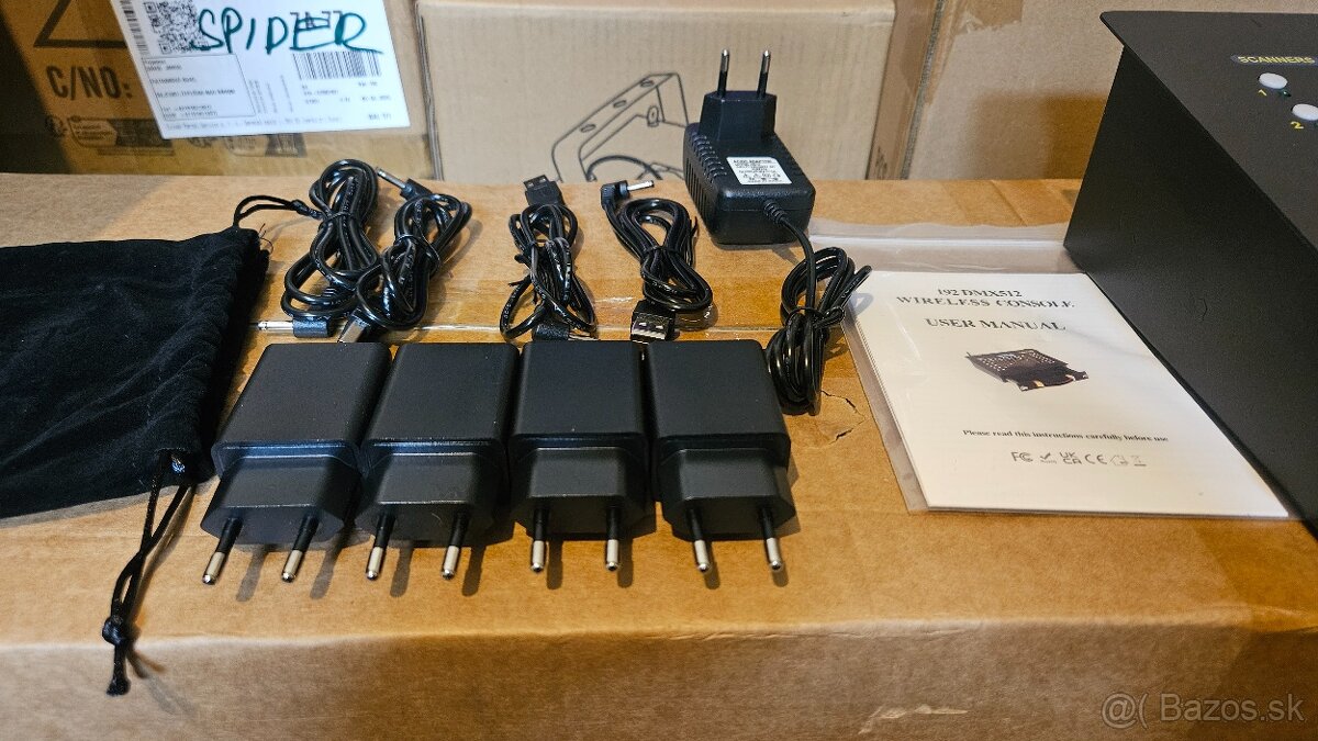 Dmx pult s 4 bezdrôtovými bateriovymi dmx prijimačmi - 7