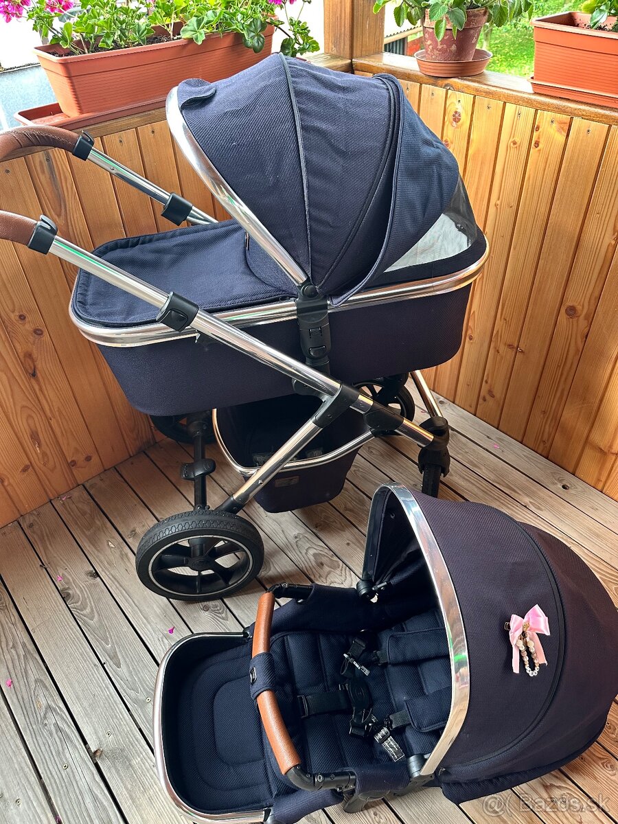 Kombinovaný kočík Moon Scala Navy + Vajíčko Cybex Aton 5 - 7