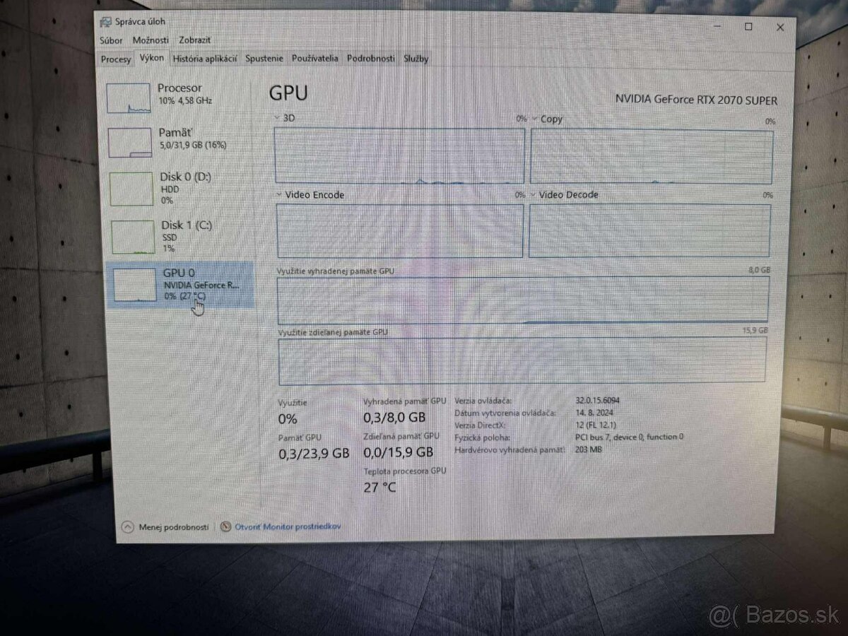 Herné PCčko Ryzen 7 5700X/ RTX 2070 Super/ 32GB/ 1TB NvMe - 7