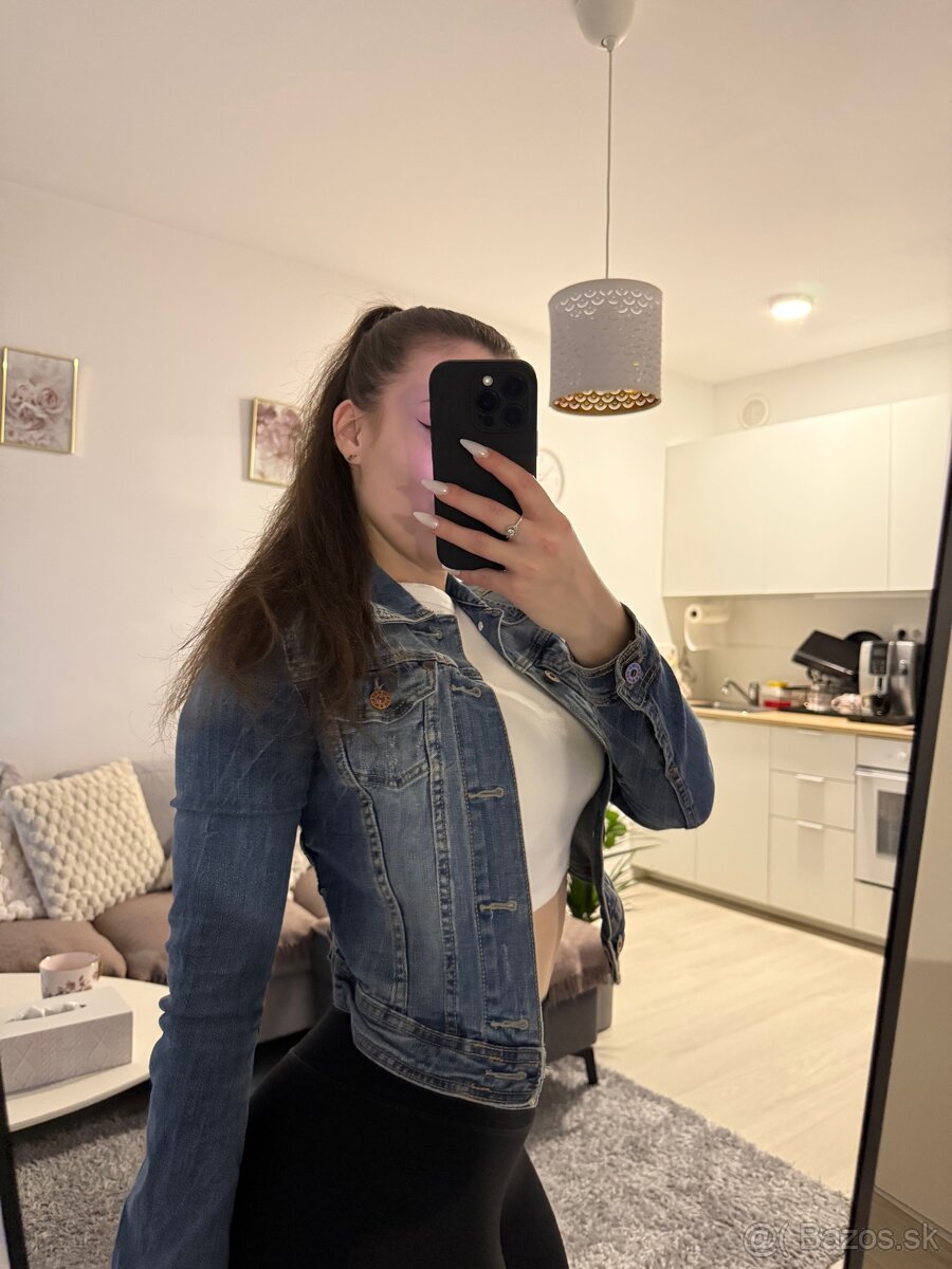 Krátka rifľová bunda - 7