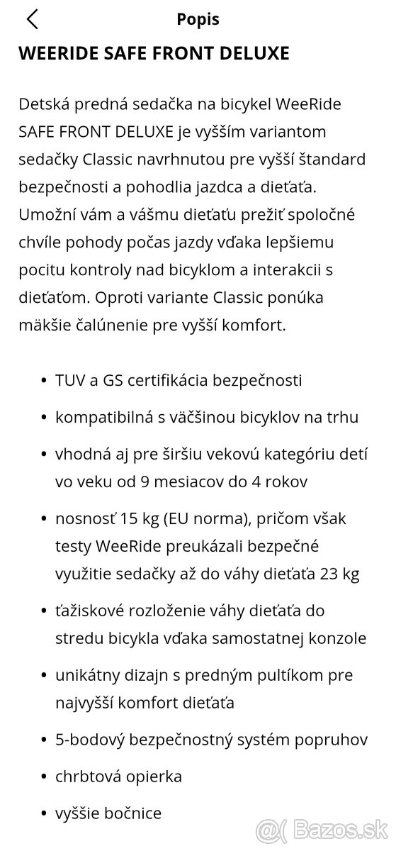 Weride sedačka na bicykel - 7