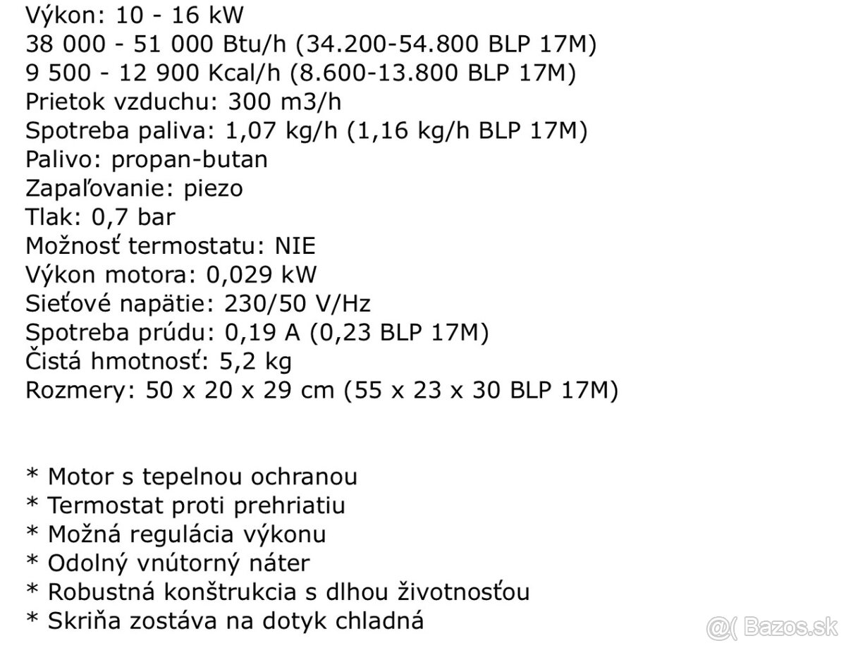 Plynový ohrievač Master - 7