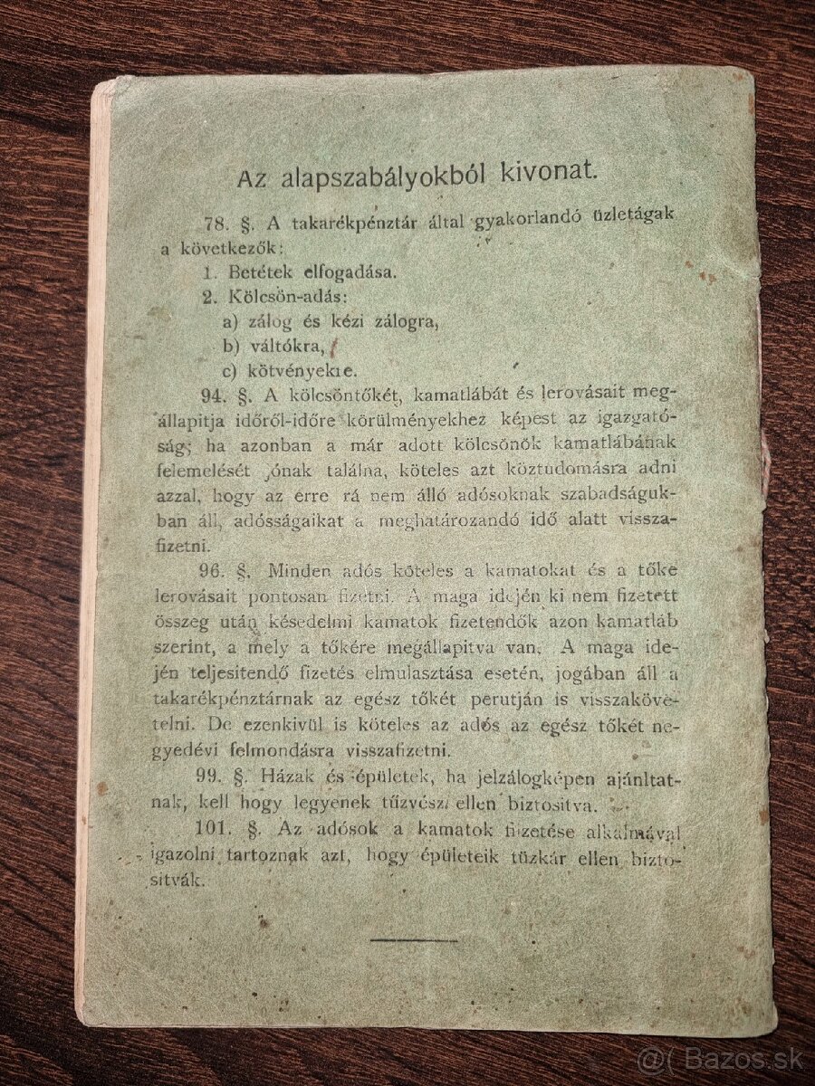 Hypotekarna knižka r.1913 - 7