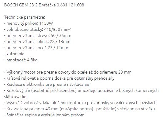 magnetická vŕtačka BOSCH - 7