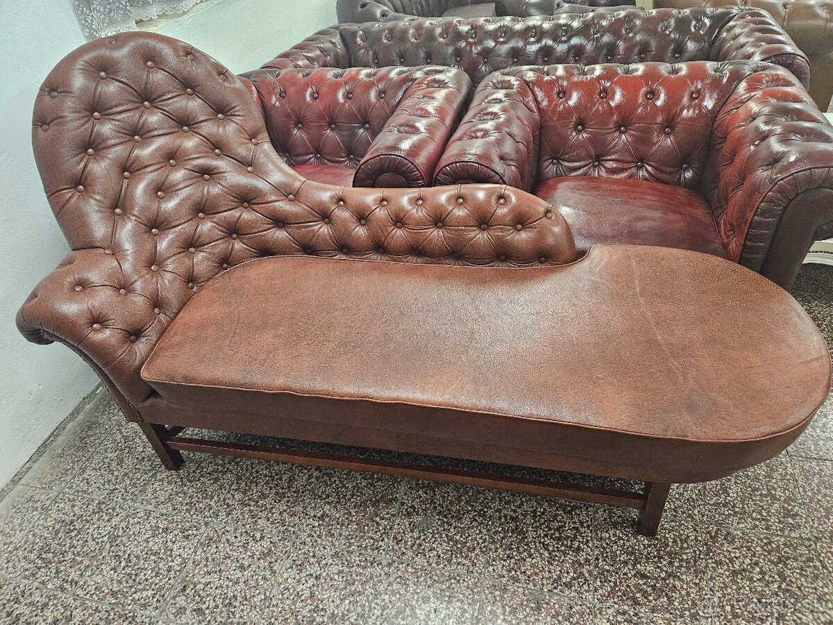 CHESTERFIELD ŠTÝL-WINGBACK-KOŽENÁ SEDAČKA - 7