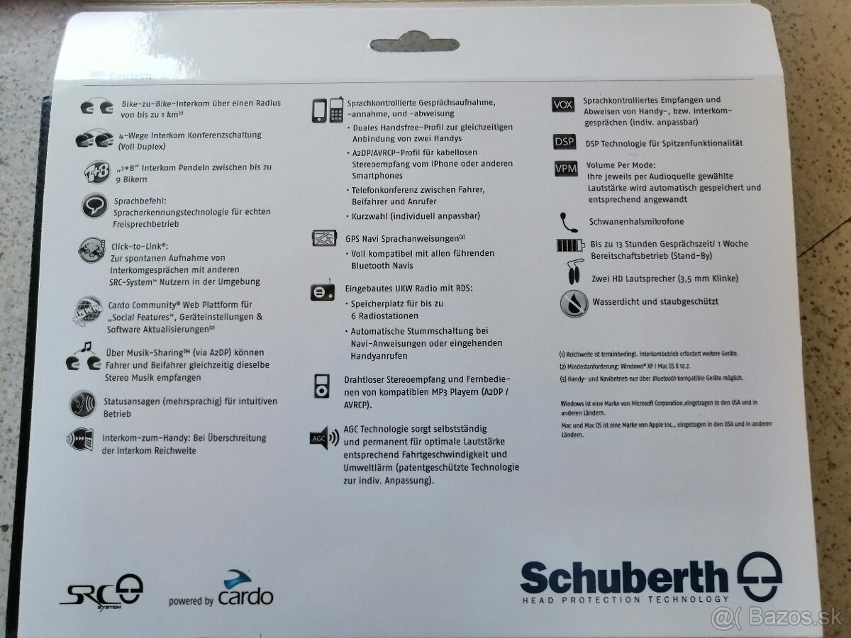 Interkom pre prilbu SCHUBERTH C3 Pro a E1, veľkosť 50-59 - 7