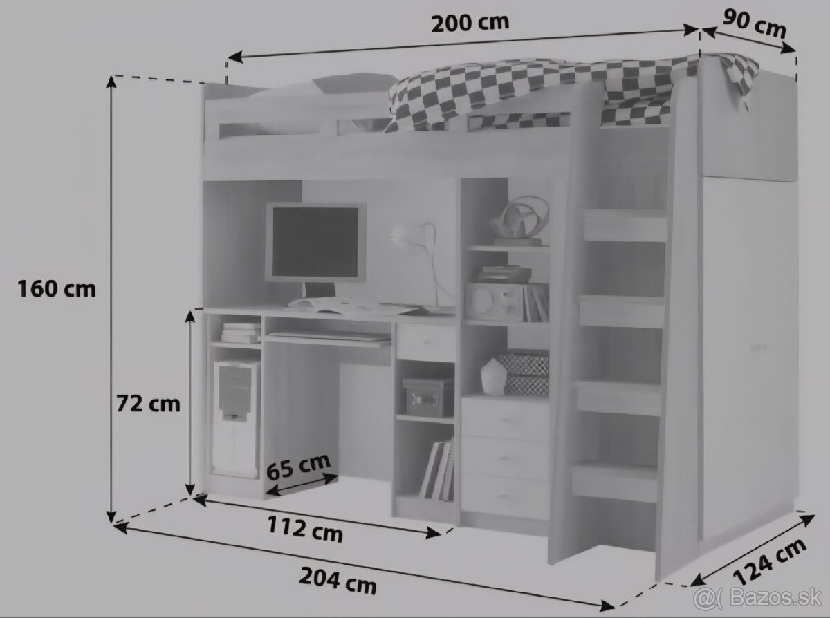 Vyvýšena posteĺ 90/200 - 7