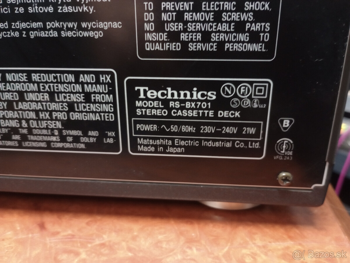 Technics RS-BX701 – Špičkový 3-hlavový Deck - - 7