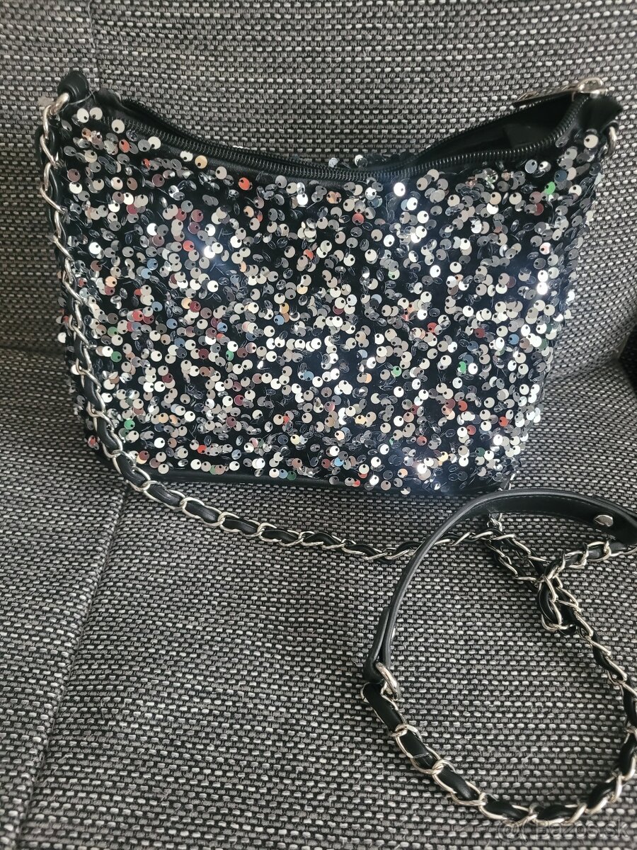 Strieborne lodicky + flitrovana kabelka - 7