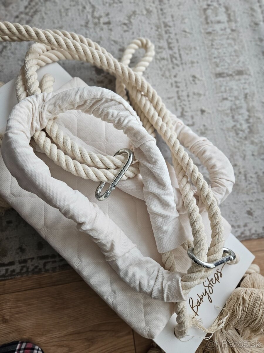 Drevená hojdačka krémová NOVÁ - 7