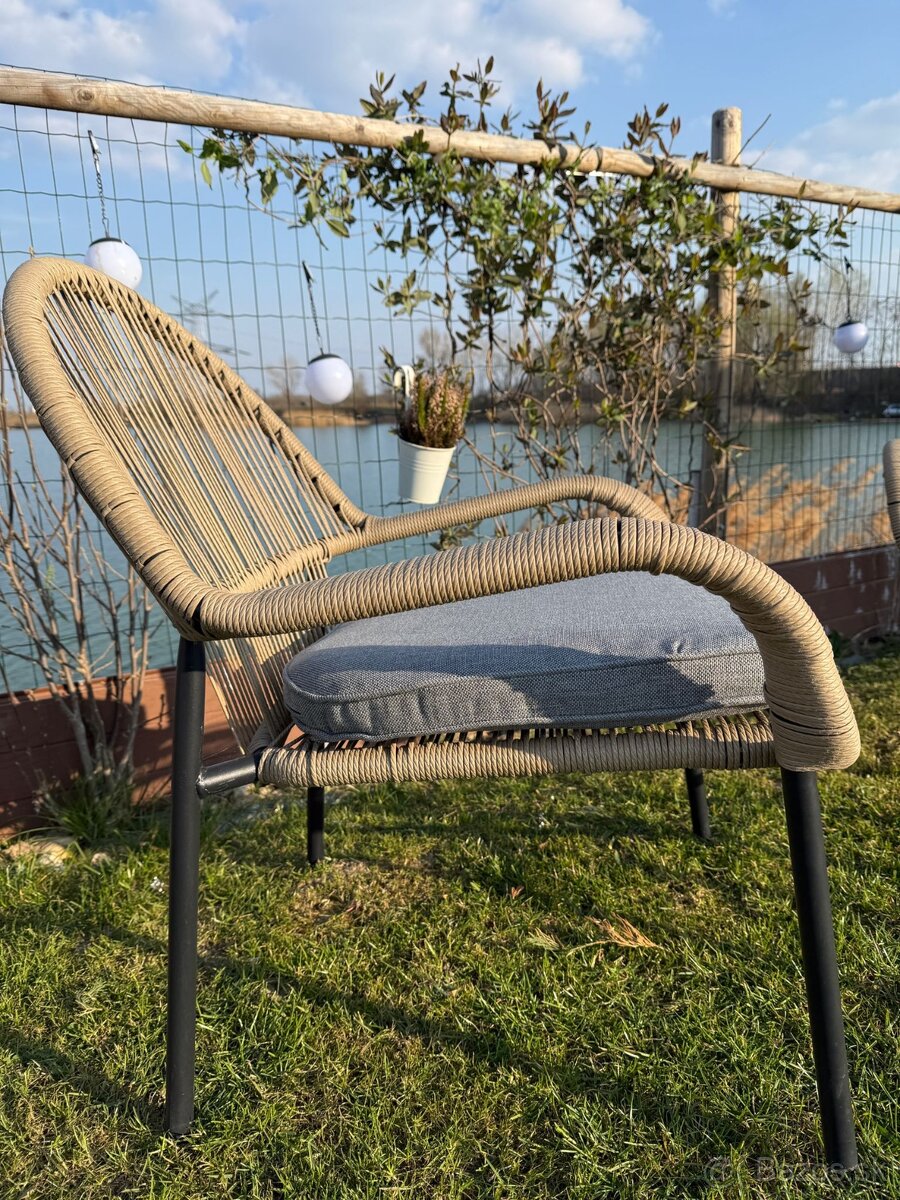 Záhradný bistro set Java z ratanu pre 2 osoby - 7