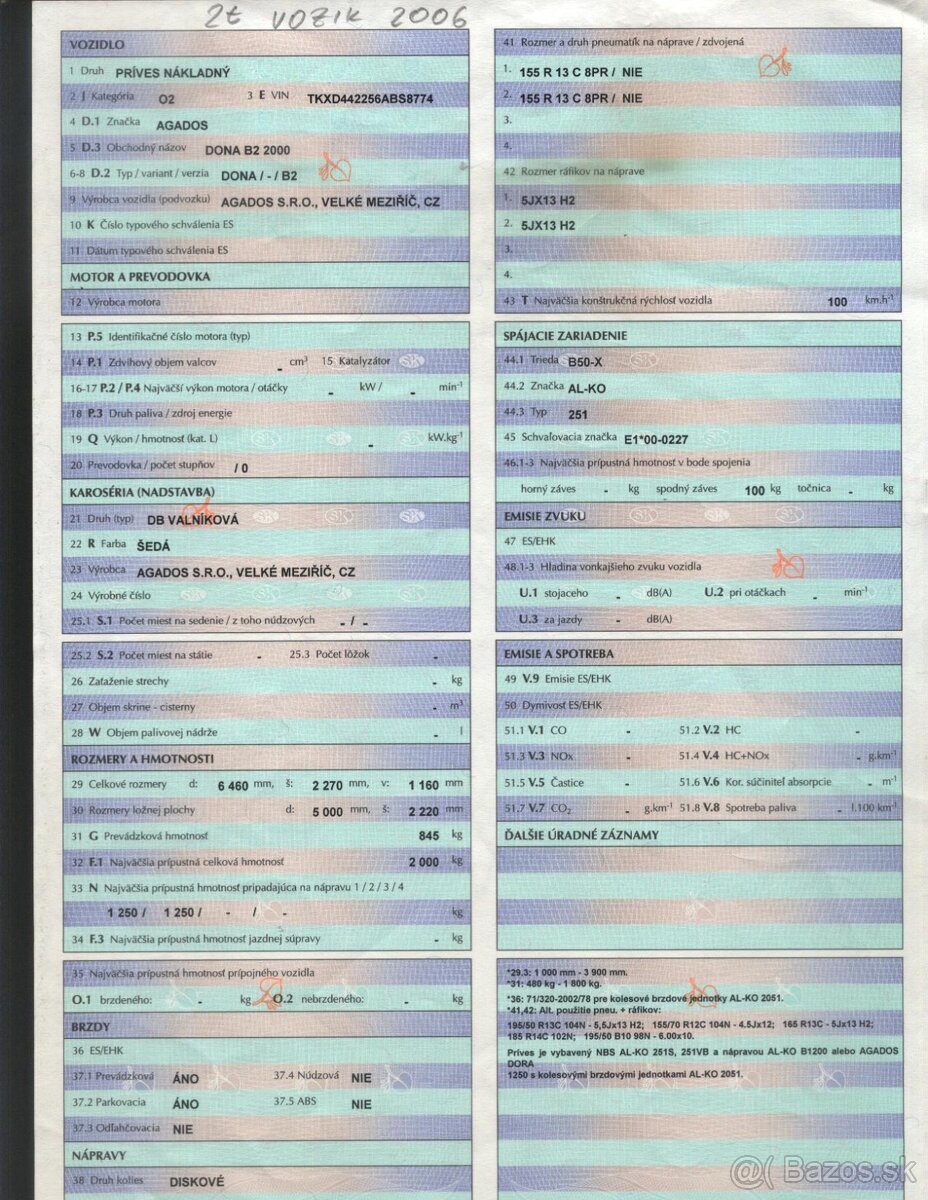 nákladný príves 2t - 7