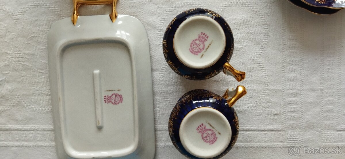 Krásný porcelán - cobalt a růžový - 7