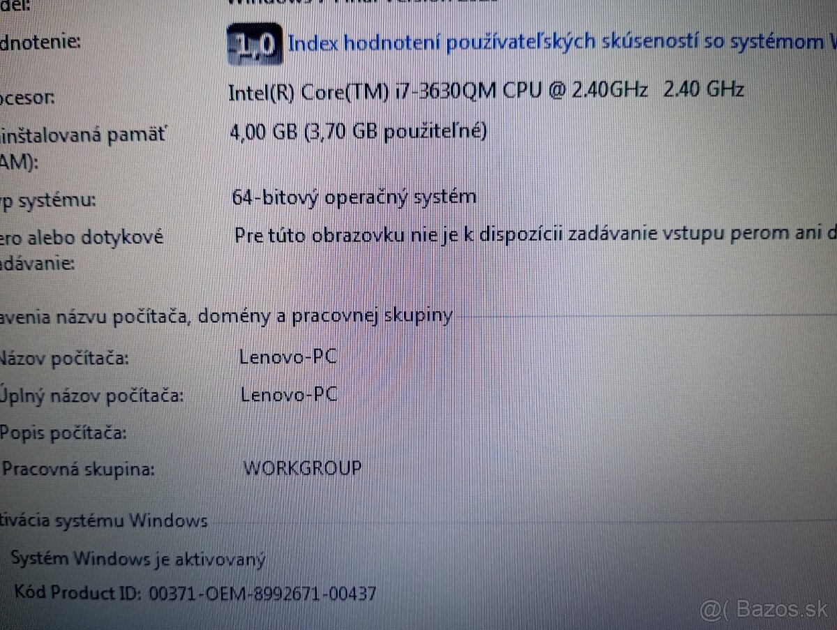 predám Lenovo Thinkpad t530 / Intel core i7 / Windows 7 - 7