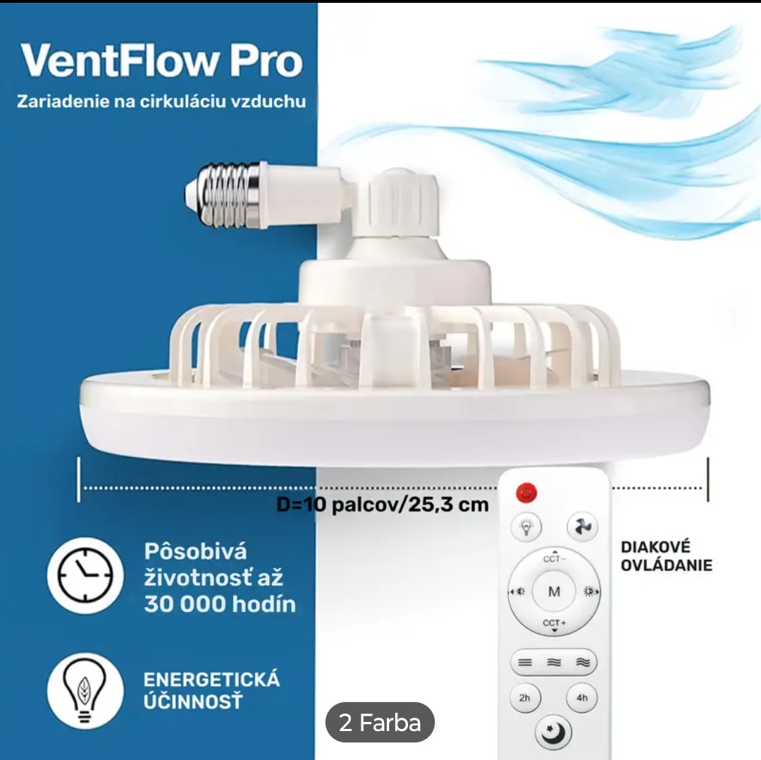 10-palcový E27 zásuvkový inteligentný ventilátor so svetlom - 7