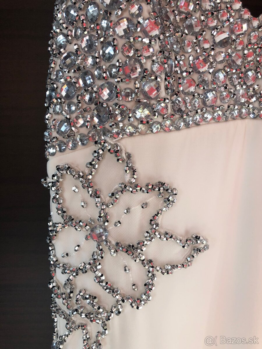 Luxusné svadobné / spoločenské šaty – ručne zdobené - 7