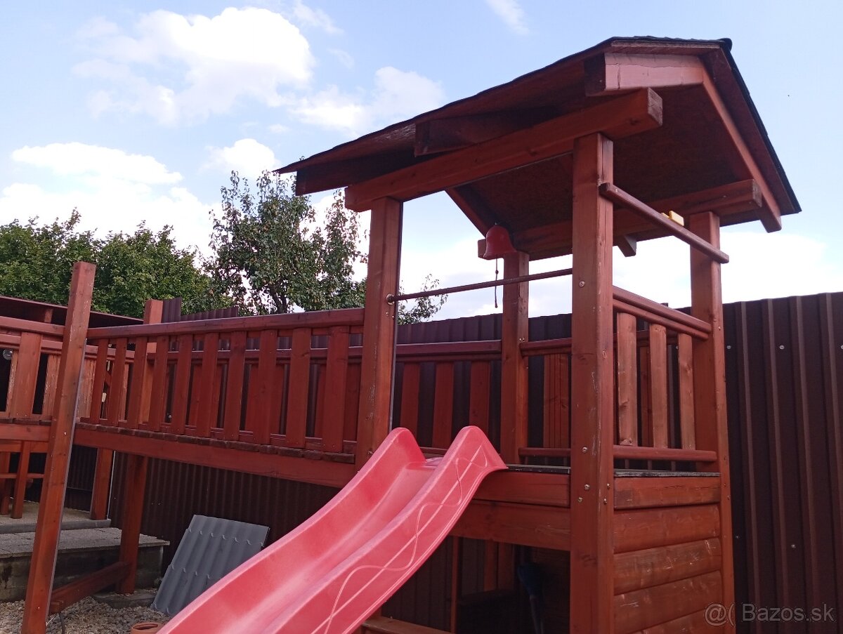 Detské ihrisko hojdačka šmýkačka detské preliezky a domčeky - 7