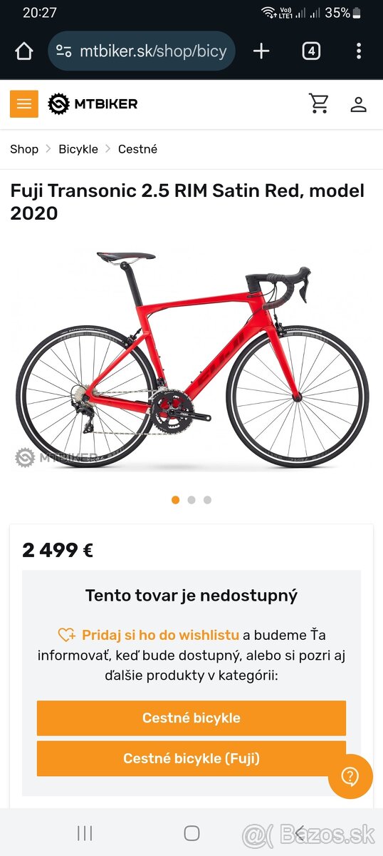 Predám cestný bicykel Fuji Transonic - 7